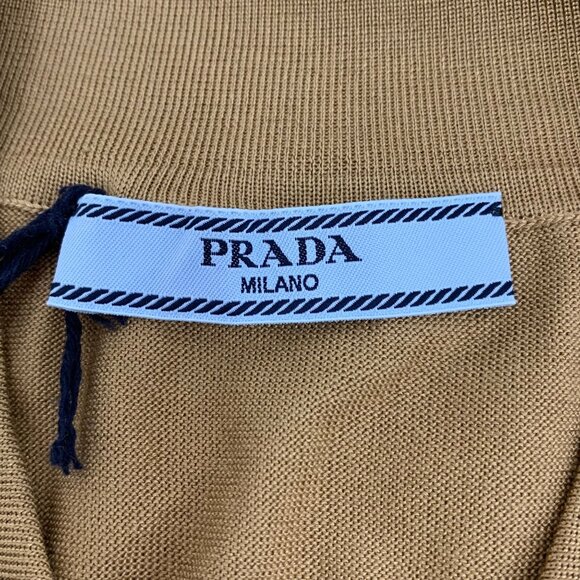 Prada Brown Mulberry Silk Knitted Vest With Logo Design Size XS 36 Womens - Picture 2 of 8